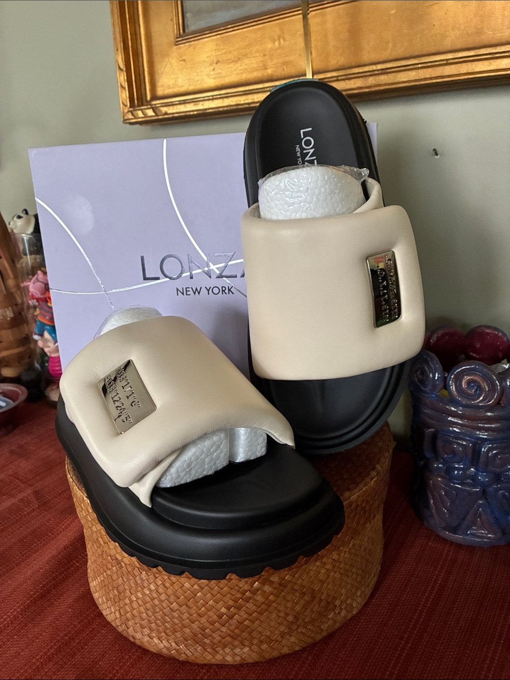 Lonza New York Vale Milk slide sandals NWTO Size 39 - US 8.5